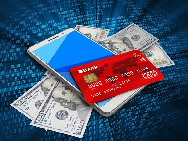 Dijital arka plan üzerinde beyaz telefon