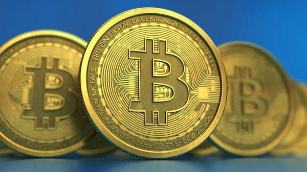 Bitcoin golden coins — Stock Photo, Image