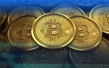  bitcoins para yığınları üzerinde