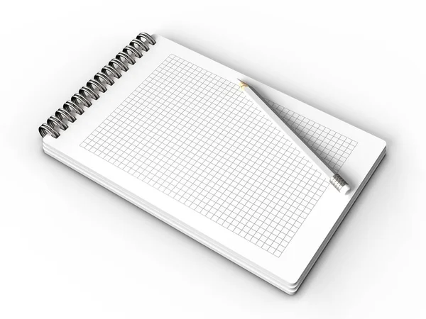 Απεικόνιση Του Σημειωματάριου Notepad Μολύβι — Φωτογραφία Αρχείου