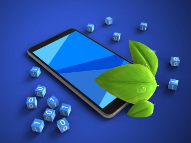 cep telefonu mavi arka plan üzerinde