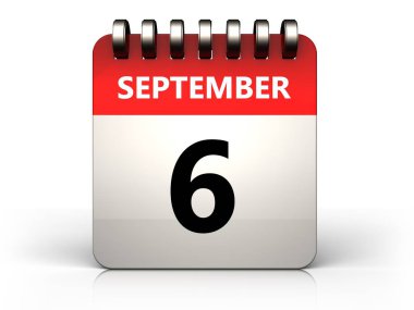 Beyaz arka plan üzerinde takvim