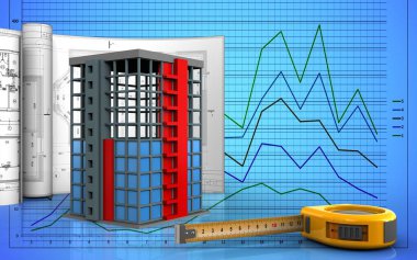  Bina inşaat çizimleri ile
