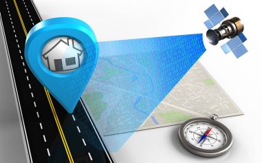 ev noktası ile harita ve pusula