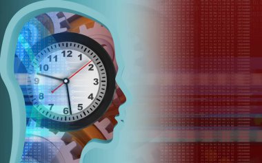 Gears'ı ile kırmızı arka plan üzerinde saat