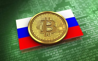  bitcoin yeşil ikili arka plan üzerinde 