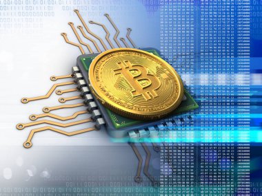  Beyaz arka plan üzerinde bitcoin