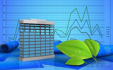  grafik arka planı üzerinde Bina İnşaatı