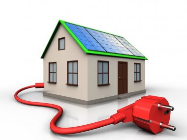  güç kablosu ile güneş paneli ile ev