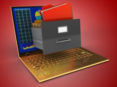 kırmızı zemin üzerine altın bilgisayar 