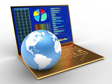  beyaz zemin üzerinde altın bilgisayar 