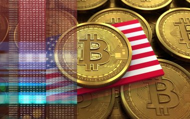  bitcoins para yığınları üzerinde gösterimi