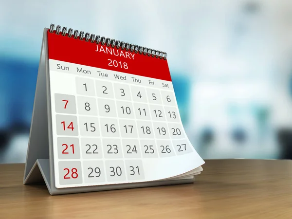 Illustration of calendar on table desktop — Stock Photo, Image