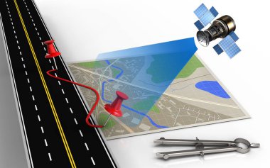 pimleri ve rota ve daire aracı ile göster