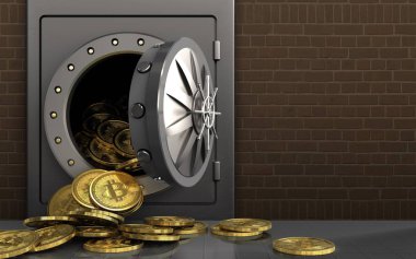  metal bitcoins yığın ile güvenli 