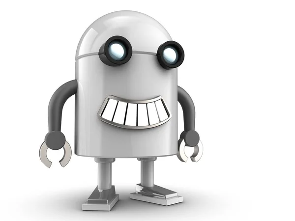 Ilustración Robot Sonriente Aislado Sobre Fondo Blanco —  Fotos de Stock