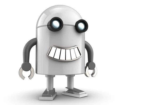 Illustrazione Robot Sorridente Isolato Sfondo Bianco — Foto Stock