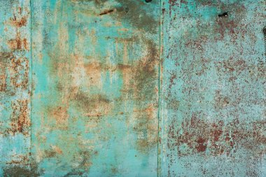 paslı metal demir yeşil boya doku arka plan yaşlı