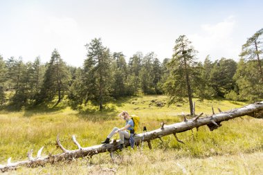Kırsal'da yürüyüş genç adam