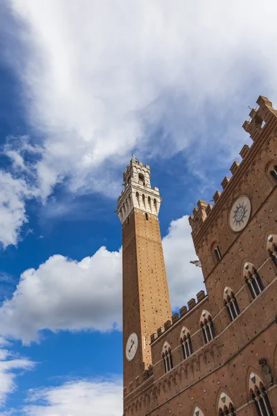 Palazzo Publico e Torre del Mangia a Siena — Foto Stock