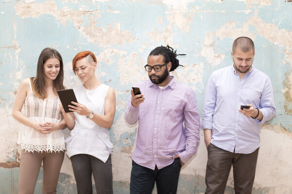 Young people using devices