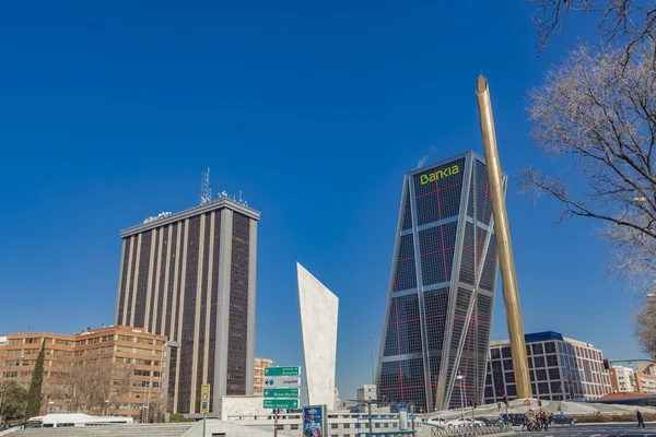 Plaza De Castilla med Puerta de Europa Towers — Stockfoto