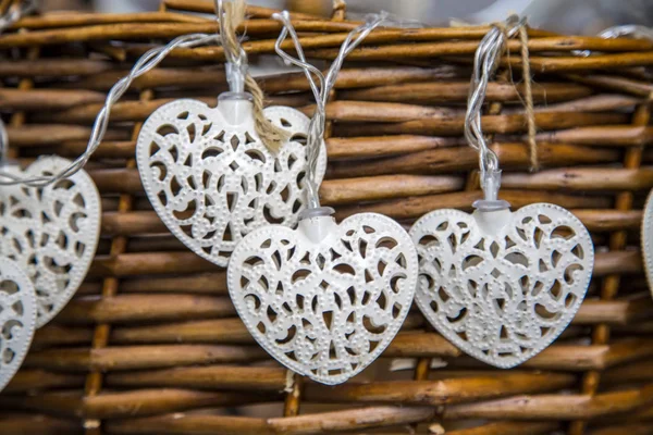 White decoration hearts — Stock Photo, Image