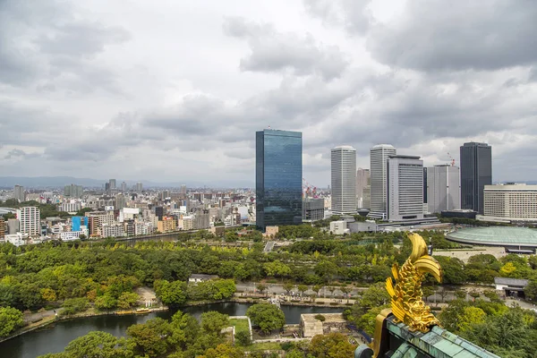 Panoramik manzaraya Osaka, Japonya — Stok fotoğraf
