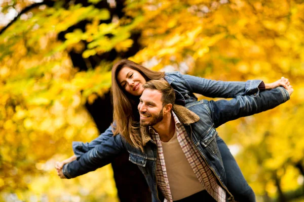 Casal amoroso no parque — Fotografia de Stock