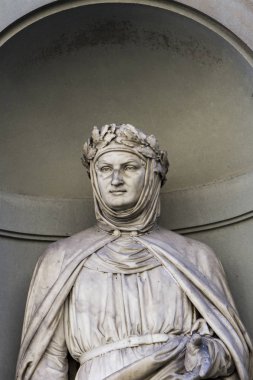 Giovanni Boccaccio statue in Florence clipart