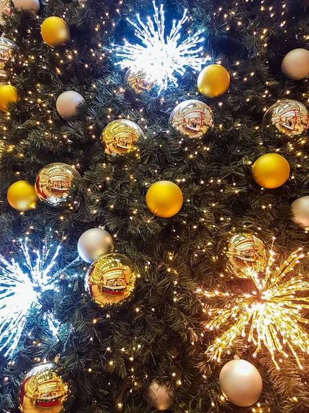 Christmas balls on fir tree — Stock Photo, Image