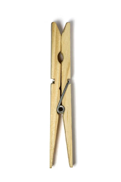 Pojedyncze drewniane clothespin — Zdjęcie stockowe