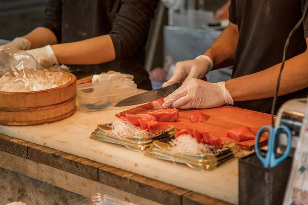 Mercado de pescado Tsukiji en Tokio — Foto de Stock