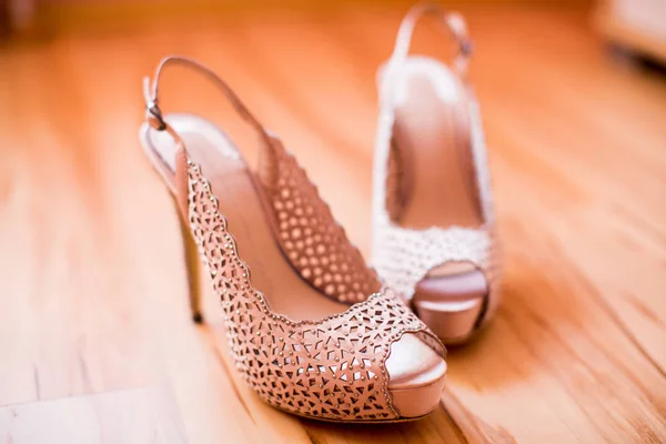 Cute stylish beige high heels