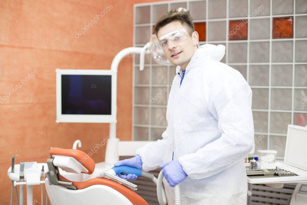 Cleaning dental office