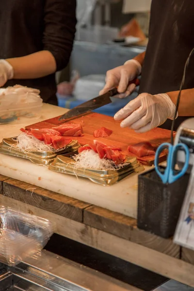 Mercado de pescado Tsukiji en Tokio — Foto de Stock