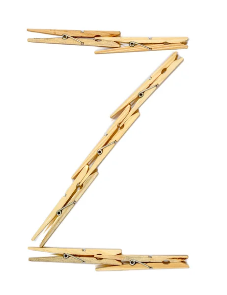 Clothespins form letter Z — Stock Photo, Image