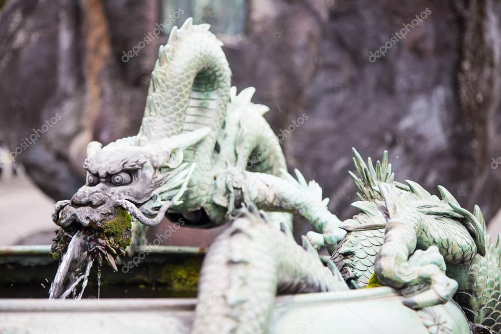 Dragon fountain near Rinnoji Temple