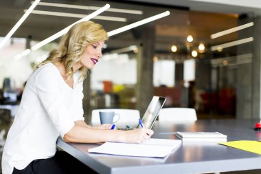 dizüstü bilgisayarda çalışan kadın