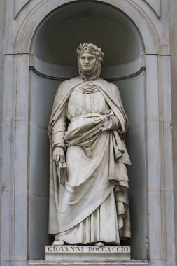 Statue of Giovanni Boccaccio in Florence clipart