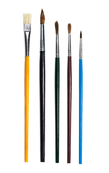 Diversi modelli di pennelli per la pittura — Foto Stock