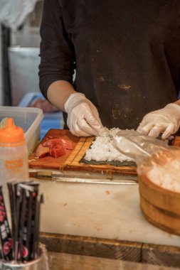 Tsukiji Balık pazarı Tokyo'da