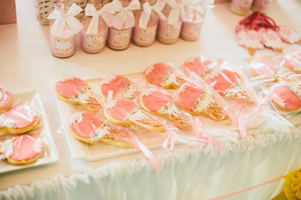 Decoração de mesa de aniversário — Fotografia de Stock