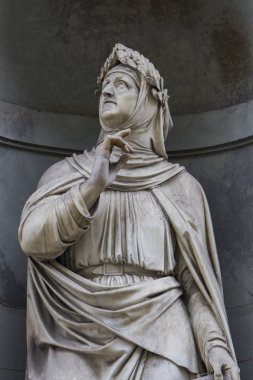 Statue of Francesco Petrarka in Florence clipart