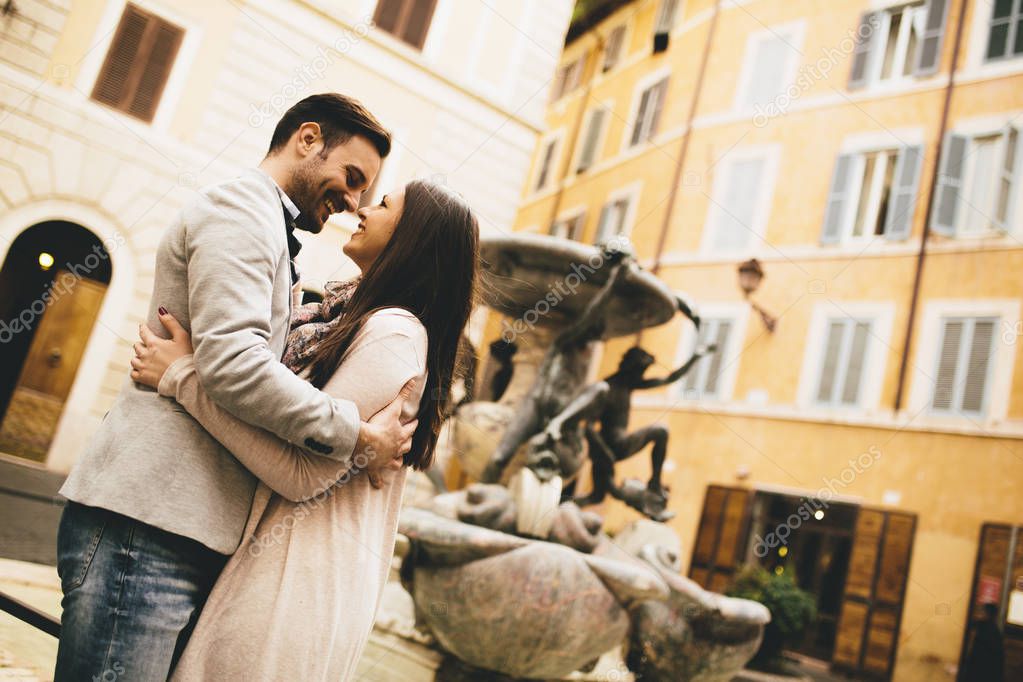 Happy couple in Rome