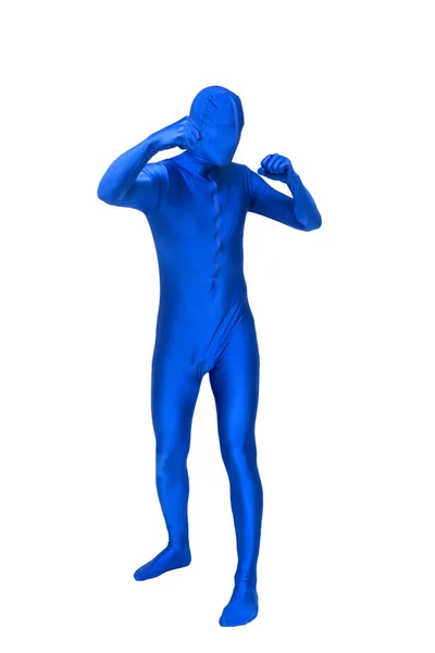 Mystisk blå man i kostym — Stockfoto