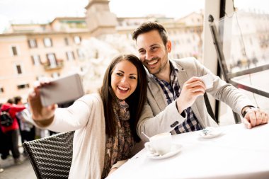 Çift selfie Roma