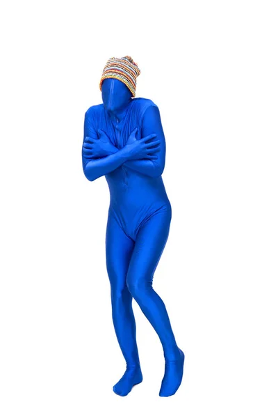 Mysterious blue man — Stock Photo, Image