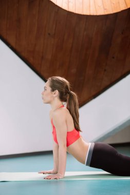 Spor salonunda egzersiz yapan bir kadın.