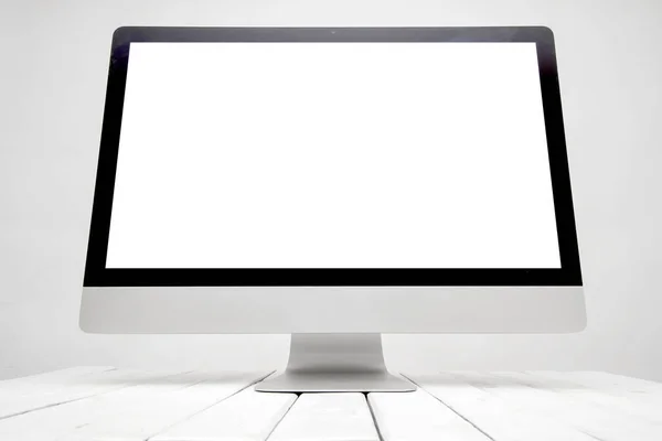 Computermonitor mit leerem Bildschirm — Stockfoto